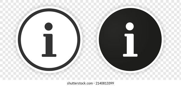 Black Info Point Icon Set. I Icon Symbol. Help And Hint Symbol. FAQ And Detail Symbol.  Information Icon Collection. Info Button. Info Symbol Minimal And Flat Style. Stock Vector.