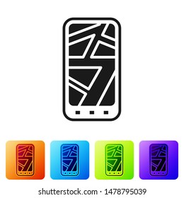 Black Infographic of city map navigation icon isolated on white background. Mobile App Interface concept design. Geolacation concept. Set icons in color square buttons. Vector Illustration