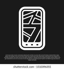 Black Infographic of city map navigation icon isolated on black background. Mobile App Interface concept design. Geolacation concept.  Vector Illustration