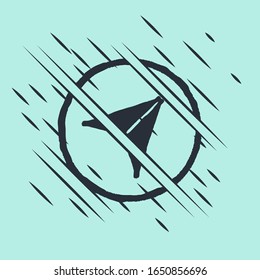 Black Infographic of city map navigation icon isolated on green background. Interface concept design. Geolocation concept. Glitch style. Vector Illustration