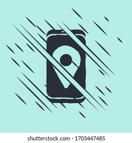 Schwarze Infografik der Stadtplan-Navigation Symbol einzeln auf grünem Hintergrund. Design des mobilen App Interface-Konzepts. Geolacationskonzept. Glitzer Stil. Vektorillustration-Illustration