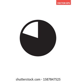 Black infographic percentage piecharts segment of circle icon 80%, simple flat design loading data interface elements icon app button ui ux web banner logo, vector eps 10 isolated on white background