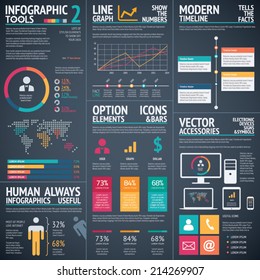 Black infographic vector template elements data visualization