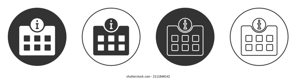 Black Information icon isolated on white background. Circle button. Vector