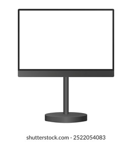 Black information panel. Screen mockup, empty frame. Display or signboard isolated on a transparent background. 3d mockup of a signboard with transparent screen