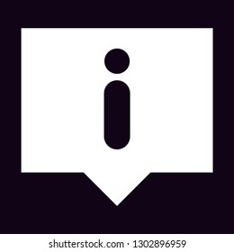 black information symbol inside white square rectangle rectangular speech bubble rounded i 