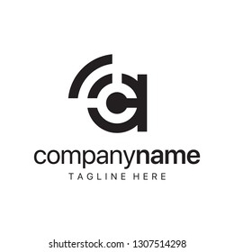 black initial AC CA with Signal Logo Design Inspiration