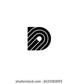 Black Initial D circuit Logo. Abstract Monogram Logomark for Growing Business, Branding, Identity, Marketing.