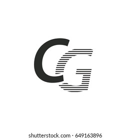 black initial letter Cg linked typography modern design logotype for brand and company identity