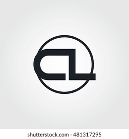 Black initial letter cl linked circle uppercase logo
