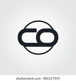 Black initial letter co linked circle uppercase logo