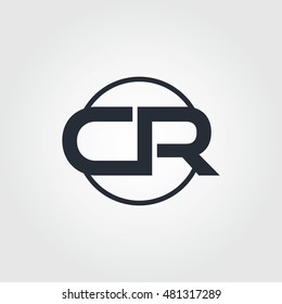 Black initial letter cr linked circle uppercase logo