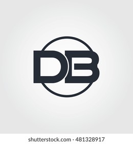 Black initial letter db linked circle uppercase logo