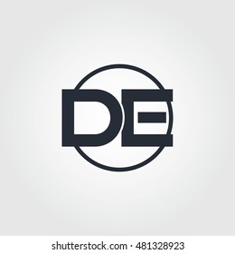 Black initial letter de linked circle uppercase logo