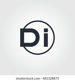 Black initial letter di linked circle uppercase logo