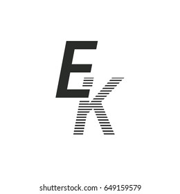 black initial letter Ek linked typography modern design logotype for brand and company identity