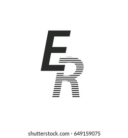black initial letter Er linked typography modern design logotype for brand and company identity