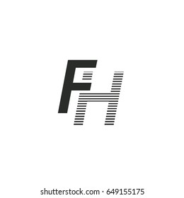 black initial letter Fh linked typography modern design logotype for brand and company identity
