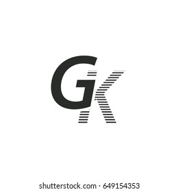 black initial letter Gk linked typography modern design logotype for brand and company identity