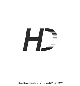 black initial letter Hd linked typography modern design logotype for brand and company identity
