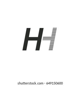 black initial letter Hh linked typography modern design logotype for brand and company identity
