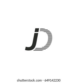black initial letter Jd linked typography modern design logotype for brand and company identity
