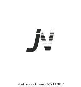 black initial letter Jn linked typography modern design logotype for brand and company identity