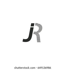 black initial letter Jr linked typography modern design logotype for brand and company identity