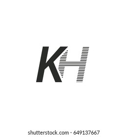 black initial letter Kh linked typography modern design logotype for brand and company identity
