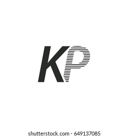 black initial letter Kp linked typography modern design logotype for brand and company identity