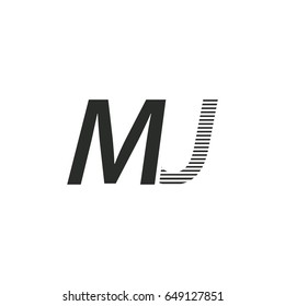 black initial letter Mj linked typography modern design logotype for brand and company identity