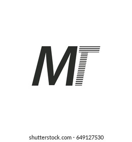black initial letter Mt linked typography modern design logotype for brand and company identity