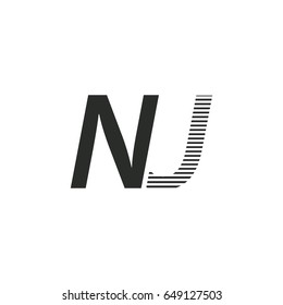 black initial letter Nu linked typography modern design logotype for brand and company identity