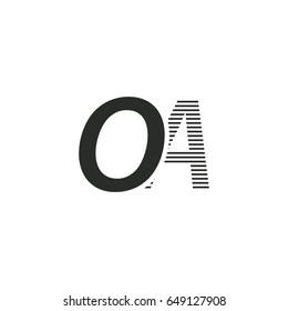 black initial letter Oa linked typography modern design logotype for brand and company identity