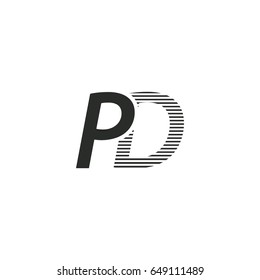 black initial letter Pd linked typography modern design logotype for brand and company identity