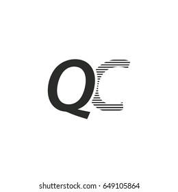 black initial letter Qc linked typography modern design logotype for brand and company identity