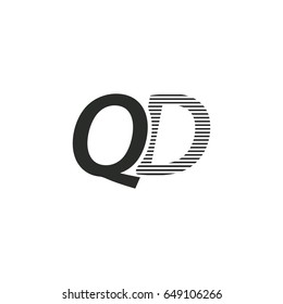 black initial letter Qd linked typography modern design logotype for brand and company identity