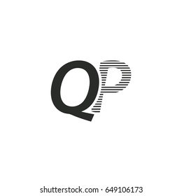 black initial letter Qp linked typography modern design logotype for brand and company identity