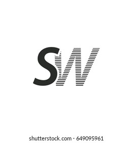 black initial letter Sw linked typography modern design logotype for brand and company identity