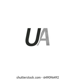 black initial letter Ua linked typography modern design logotype for brand and company identity