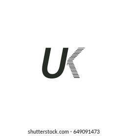 black initial letter Uk linked typography modern design logotype for brand and company identity