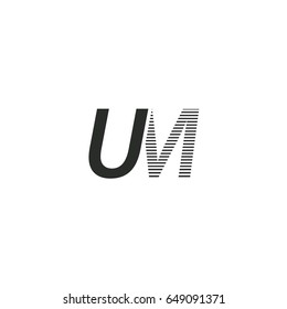 black initial letter Um linked typography modern design logotype for brand and company identity