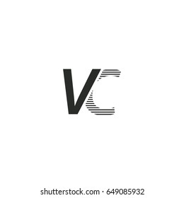 black initial letter Vc linked typography modern design logotype for brand and company identity