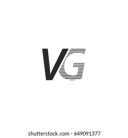 black initial letter Vg linked typography modern design logotype for brand and company identity
