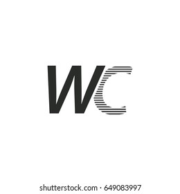 black initial letter Wc linked typography modern design logotype for brand and company identity