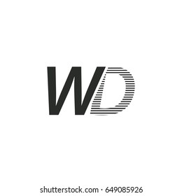 black initial letter Wd linked typography modern design logotype for brand and company identity
