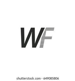 black initial letter Wf linked typography modern design logotype for brand and company identity