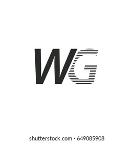 black initial letter Wg linked typography modern design logotype for brand and company identity