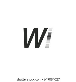black initial letter Wi linked typography modern design logotype for brand and company identity