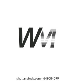 black initial letter Wm linked typography modern design logotype for brand and company identity